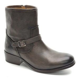 Frye Lynn Strap Short Leather Moto Chelsea Boot 6 M New